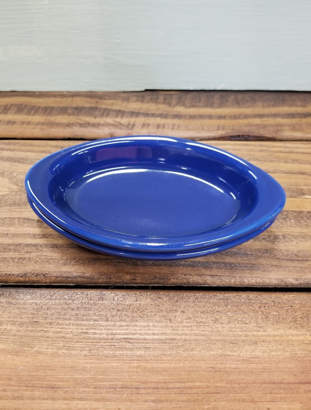 2 Cobalt Blue Casserole Tableware Baking Dishes Oval Stoneware